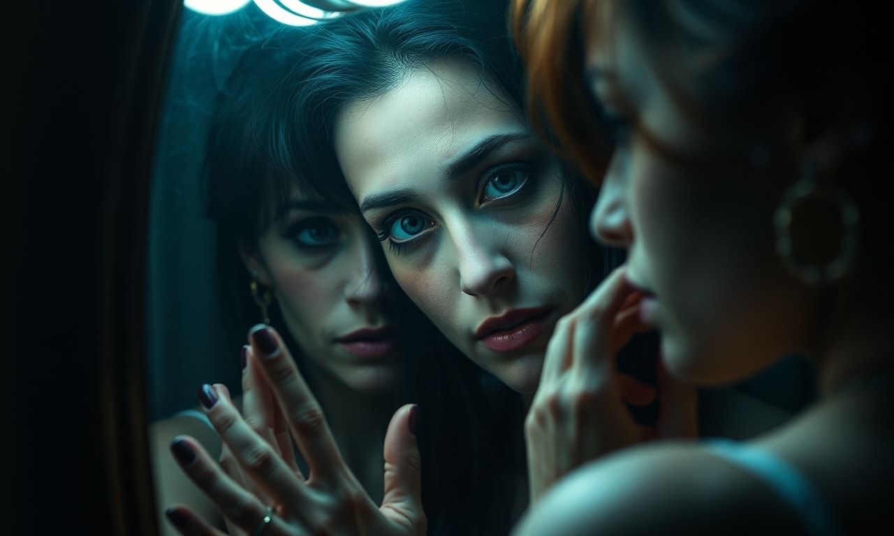 虚言癖を持つ女性の複雑な心理を表現したイメージ画像