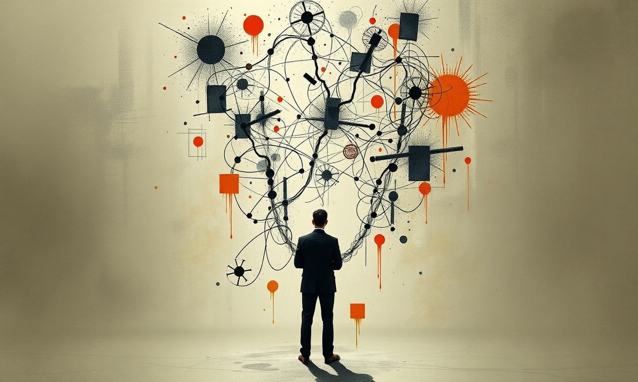 虚言癖の特徴を象徴する抽象的なイメージ