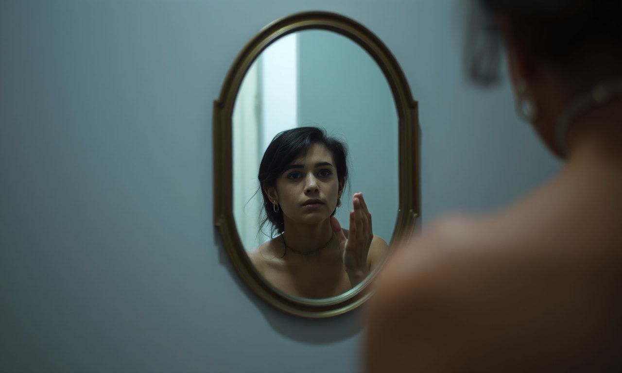 自分を見つめ直す人のイメージ