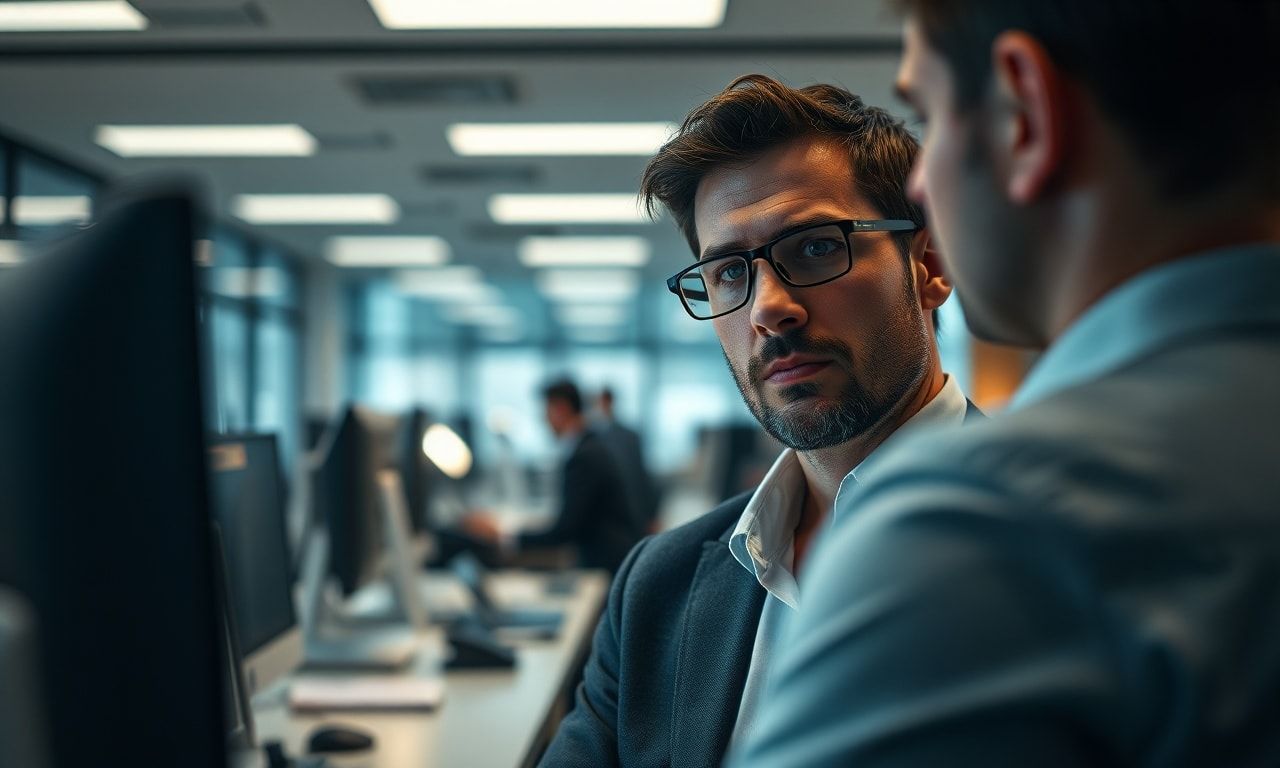 職場での人間関係に悩む様子