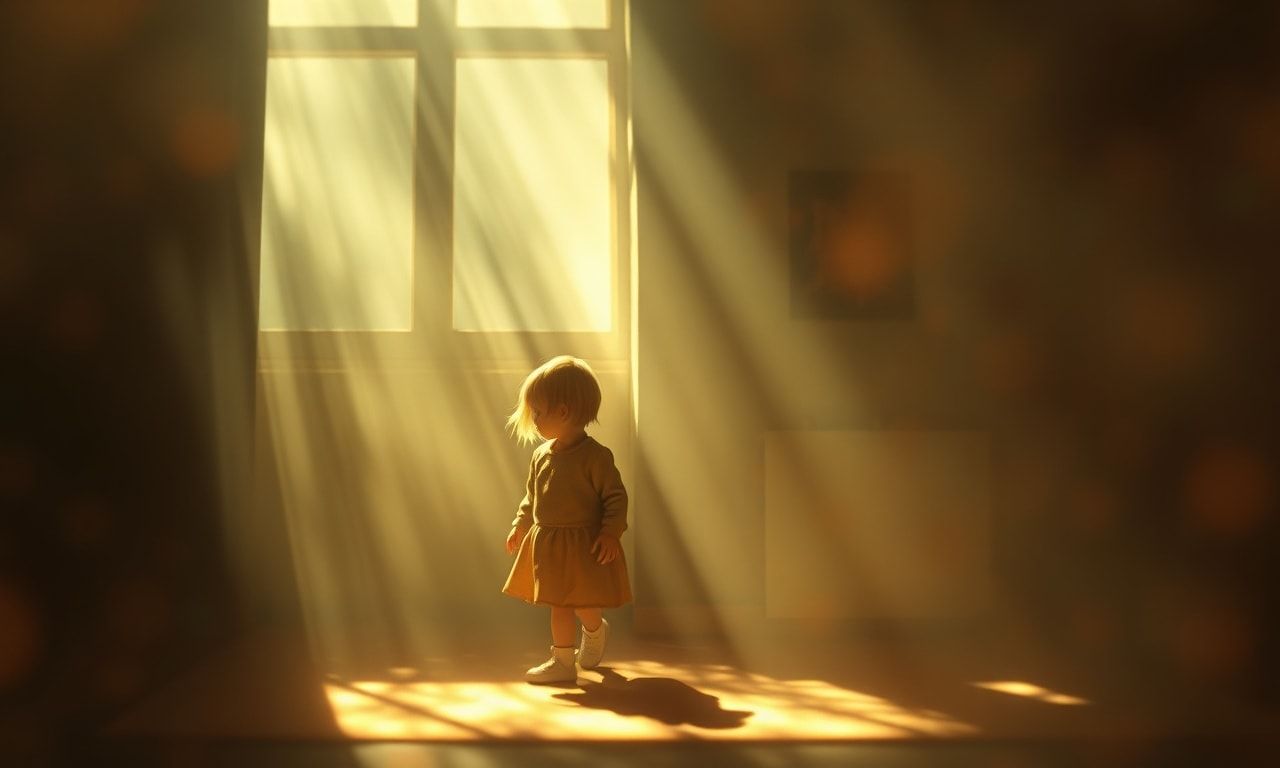 幼少期の記憶と家庭環境をイメージした抽象的な画像