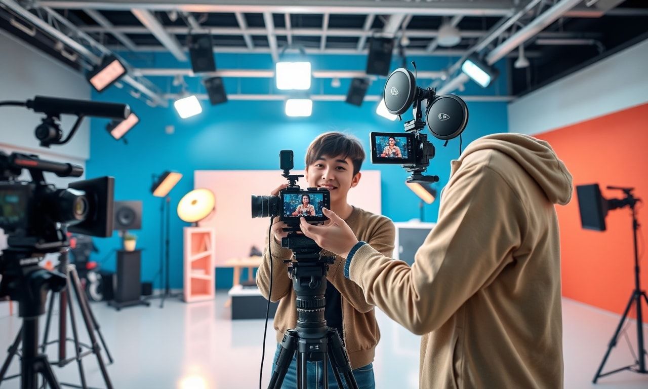 動画制作に励むYouTuberのイメージ