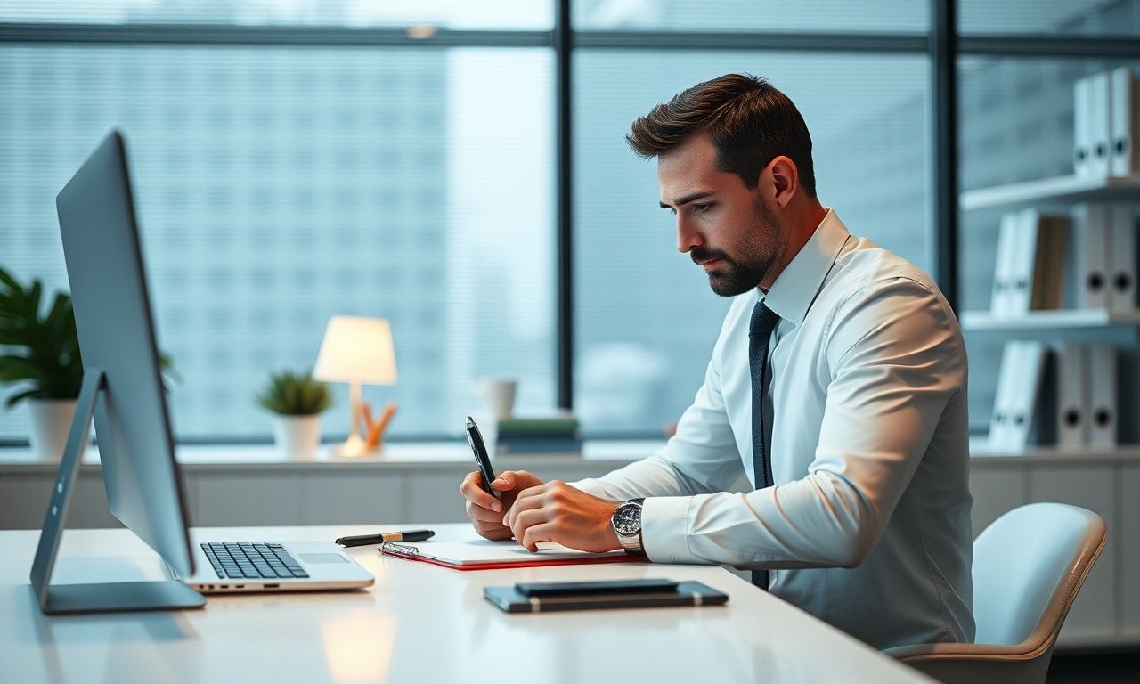 冷静に業務を記録する様子