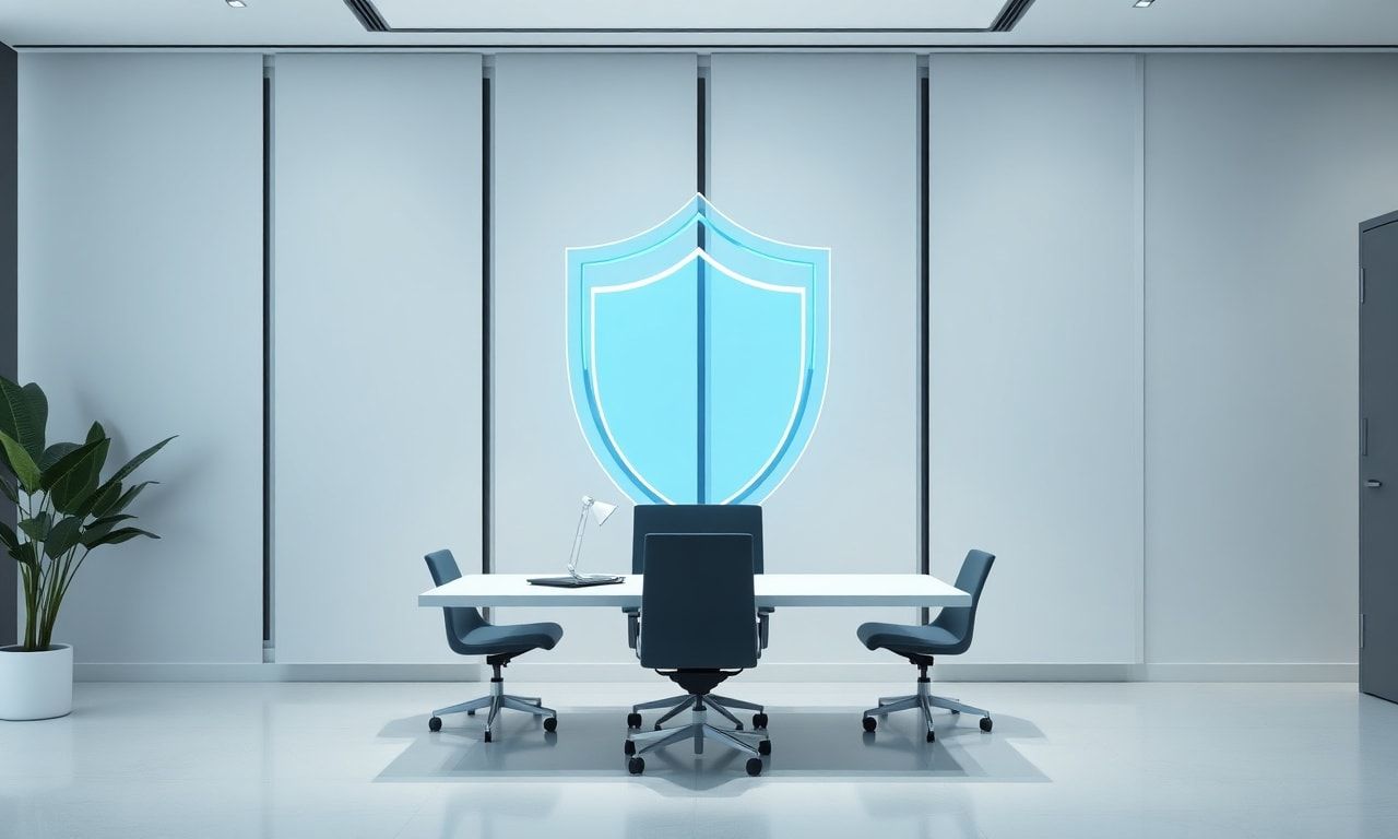 自分を守るための防御策をイメージしたオフィス風景