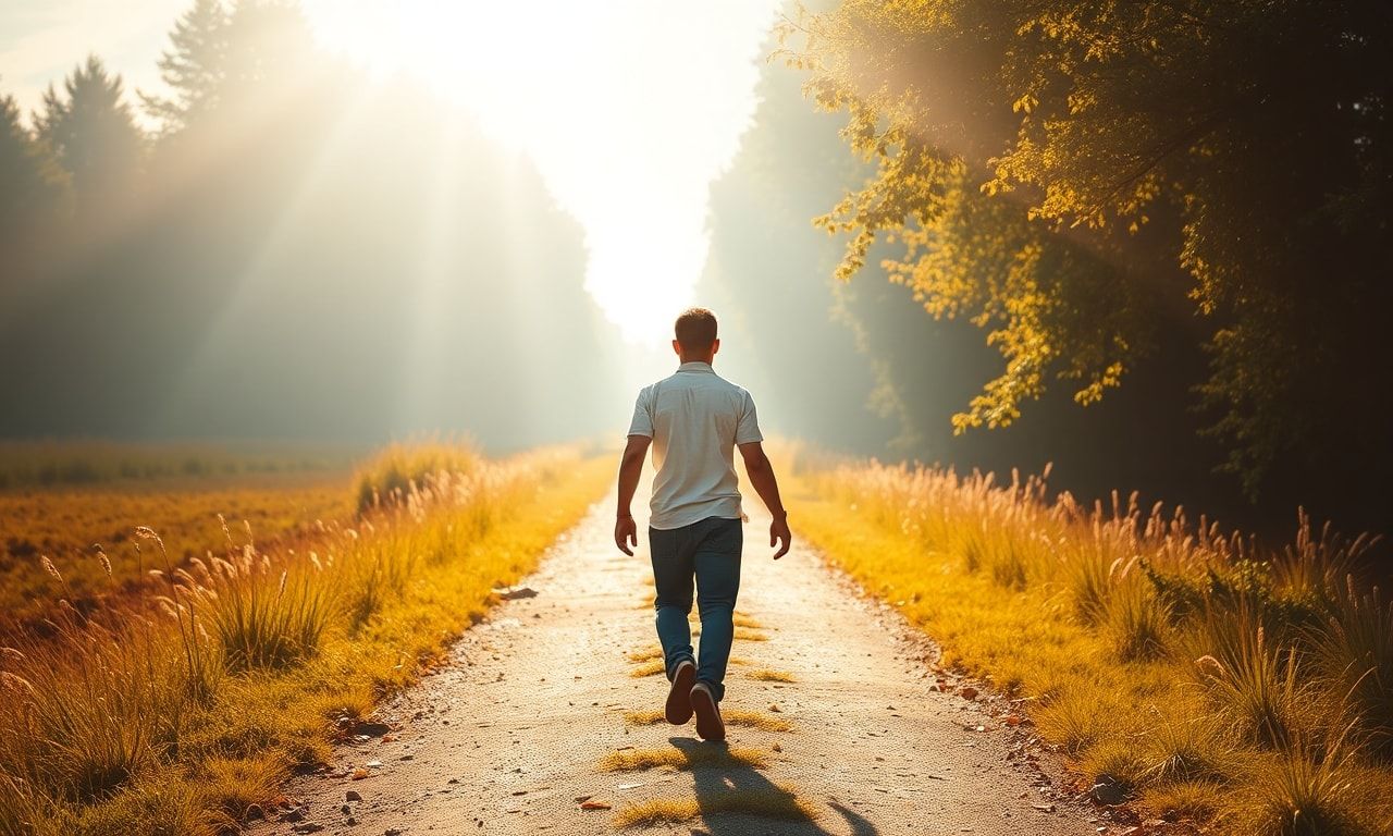 前向きに歩き出す人のイメージ