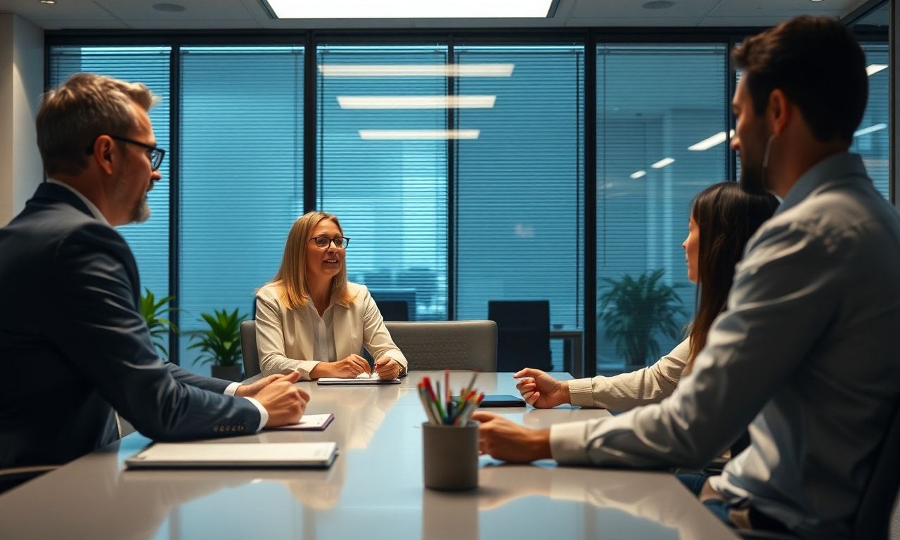 穏やかなオフィスでの話し合い