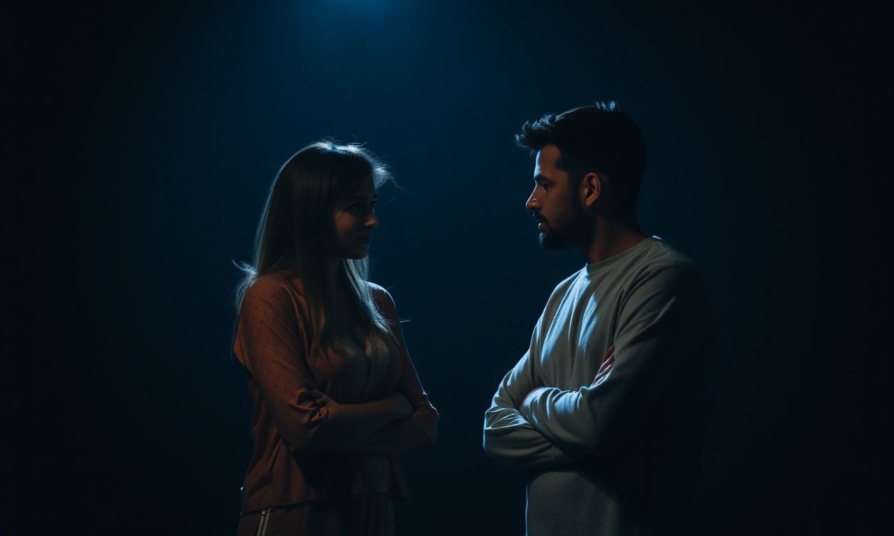 二人の関係を考える深刻なシーンのイメージ