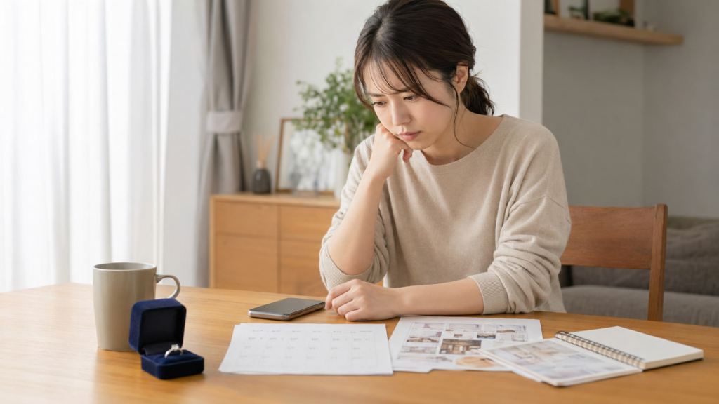 婚約者の嘘に悩み結婚前に考える人物