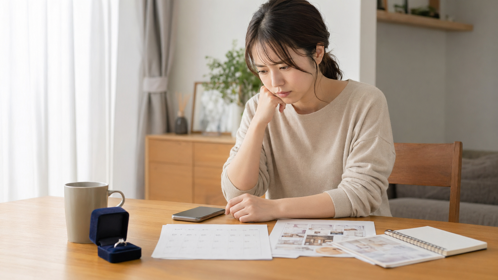 婚約者の嘘に悩み結婚前に考える人物
