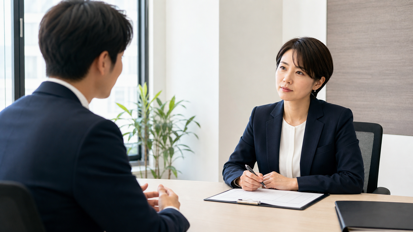 面接で嘘を見抜く質問例を採用担当者が確認する場面