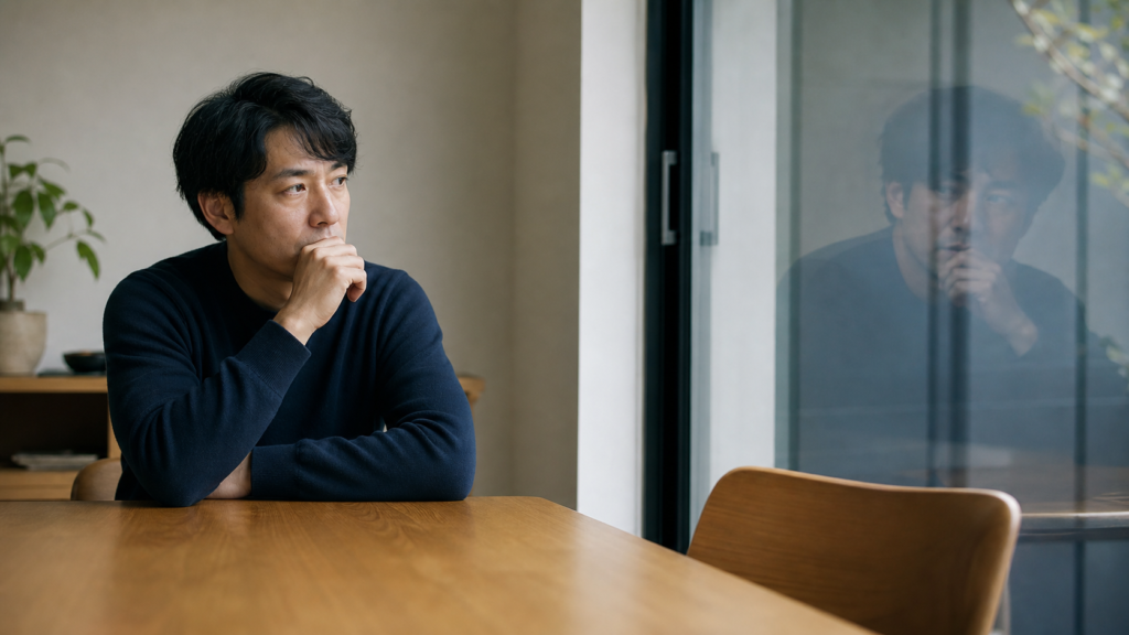 大人の虚言癖と心の距離感を表す人物写真