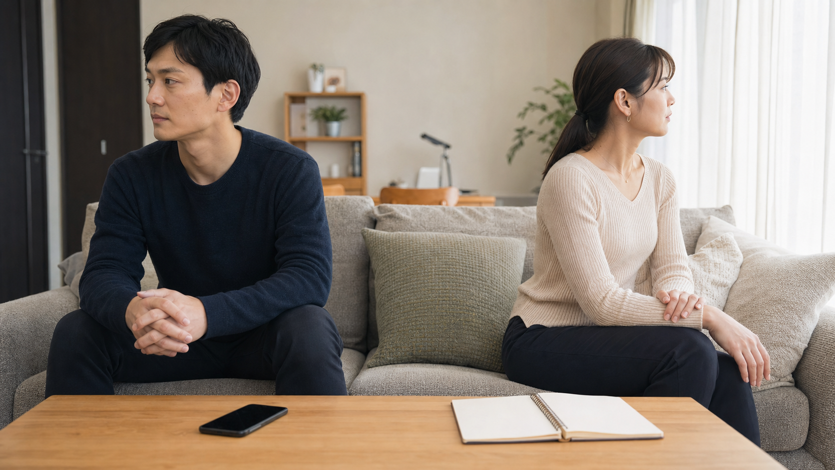 虚言癖がある恋人との信頼関係を見直すカップルのイメージ
