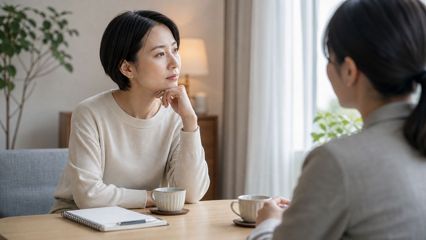 虚言癖と精神病の関係を落ち着いて相談するイメージ