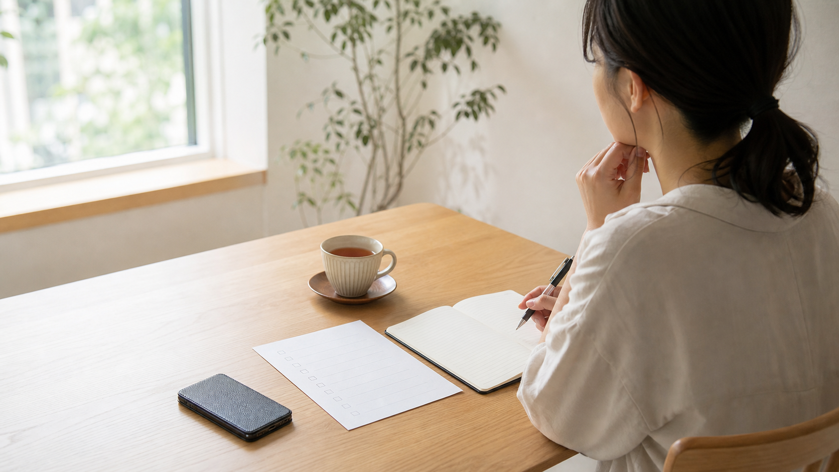 虚言癖診断チェックを落ち着いて見直す人のイメージ