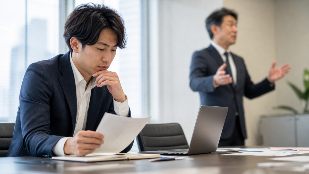 虚言癖の上司への対処法を考える会社員