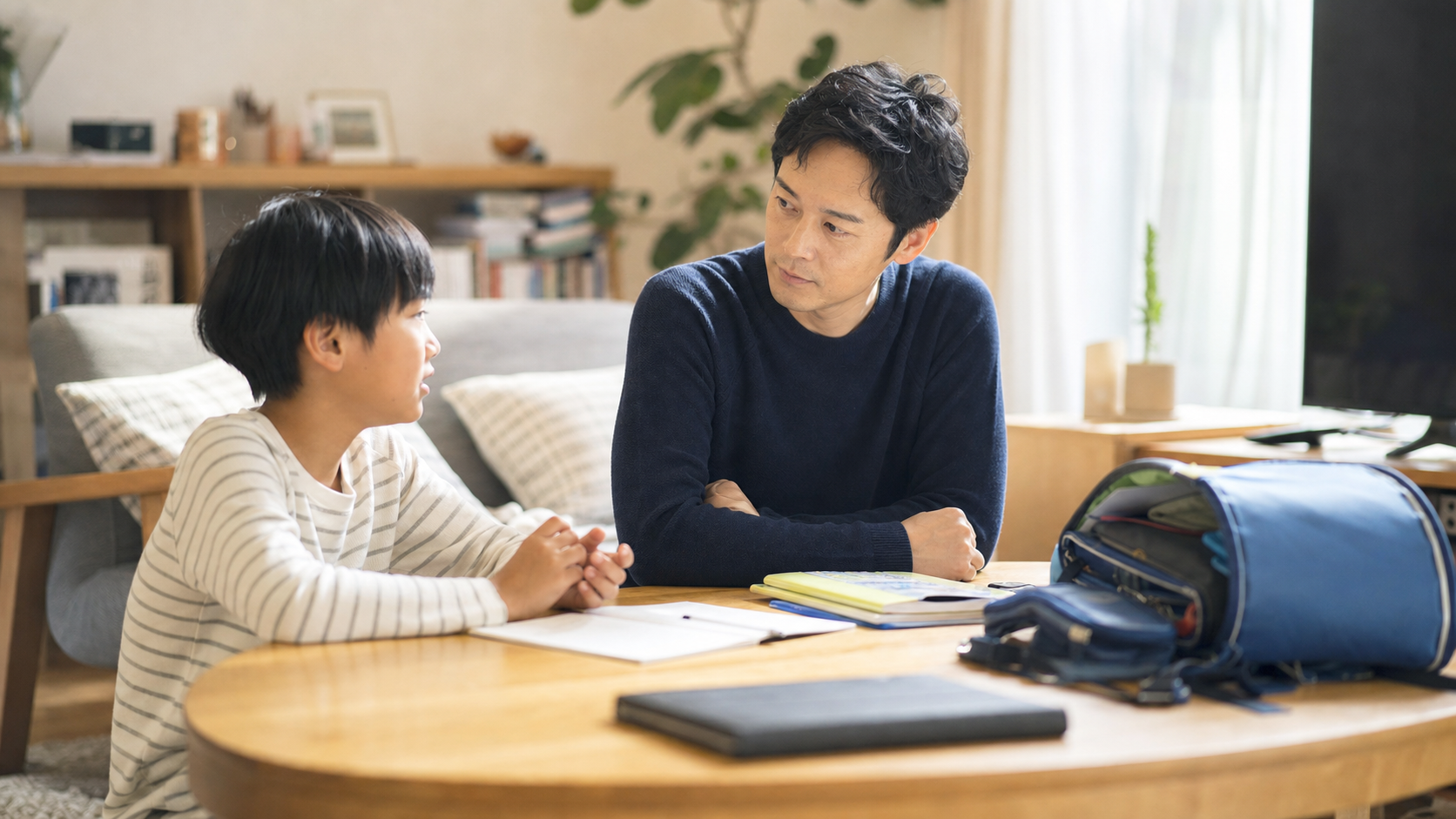 ママ友の嘘に子どもが巻き込まれた時に親子で話を整理する場面