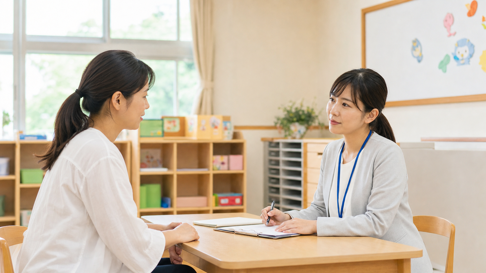 ママ友の嘘について園や学校へ落ち着いて相談する場面