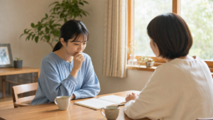 怒られると思って嘘をつく心理を落ち着いて話し合う場面