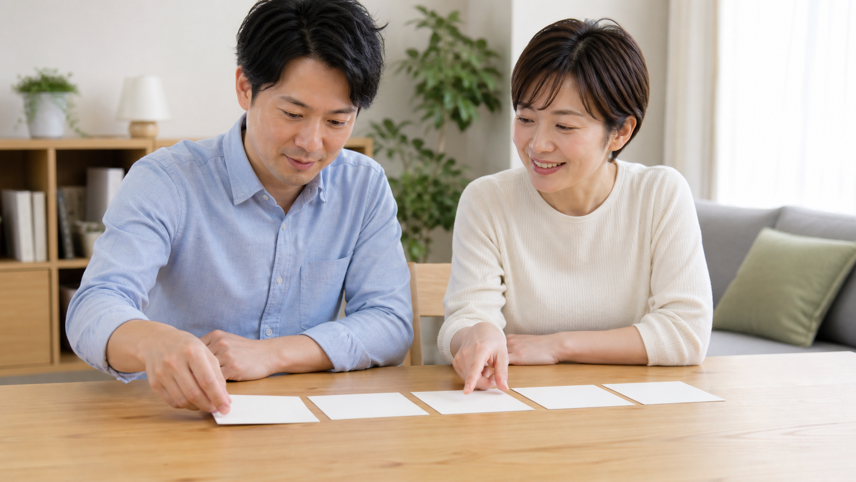 事実をカードで整理し責めずに対応する二人