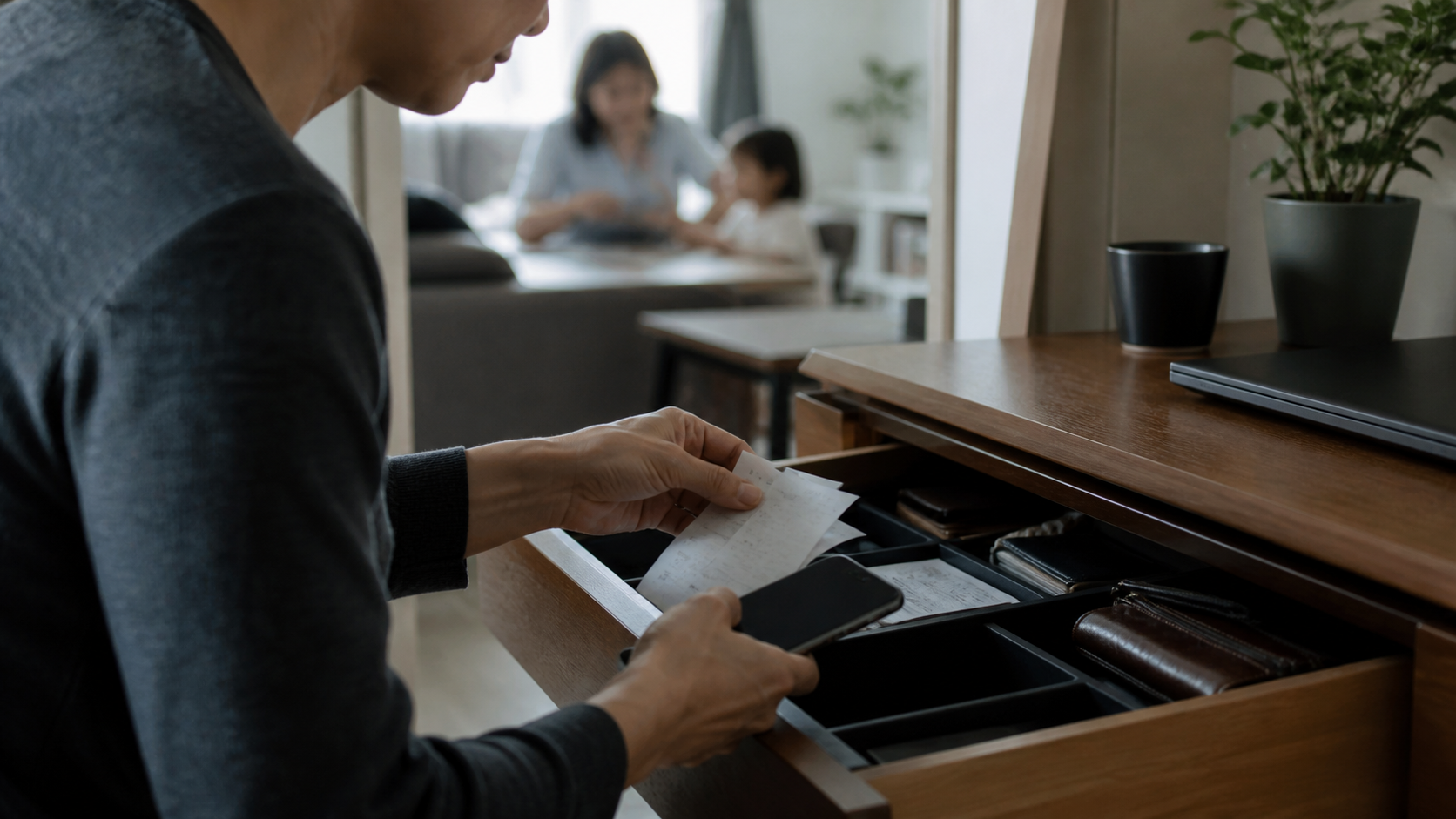 ギャンブルに関する支出の明細を家族に隠そうとする人