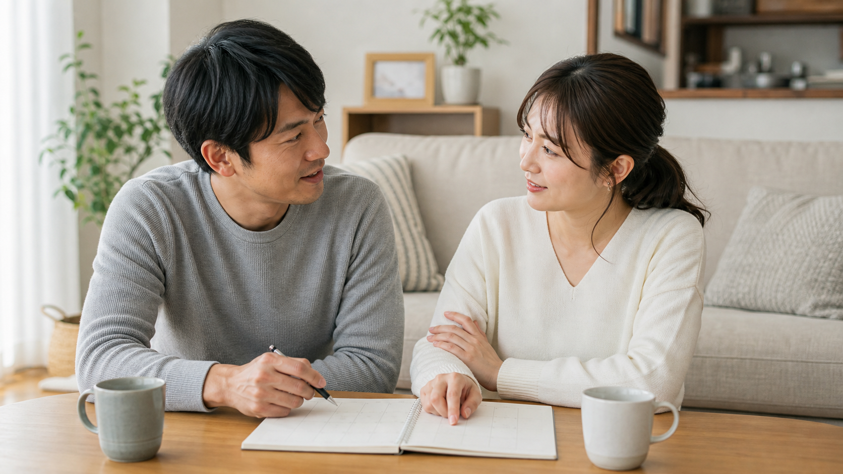 義母への対応ルールを穏やかに話し合う夫婦