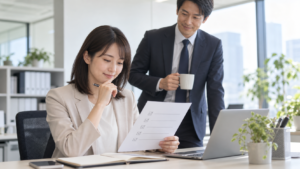 虚言癖が気になる人が仕事選びのチェックリストを確認する様子