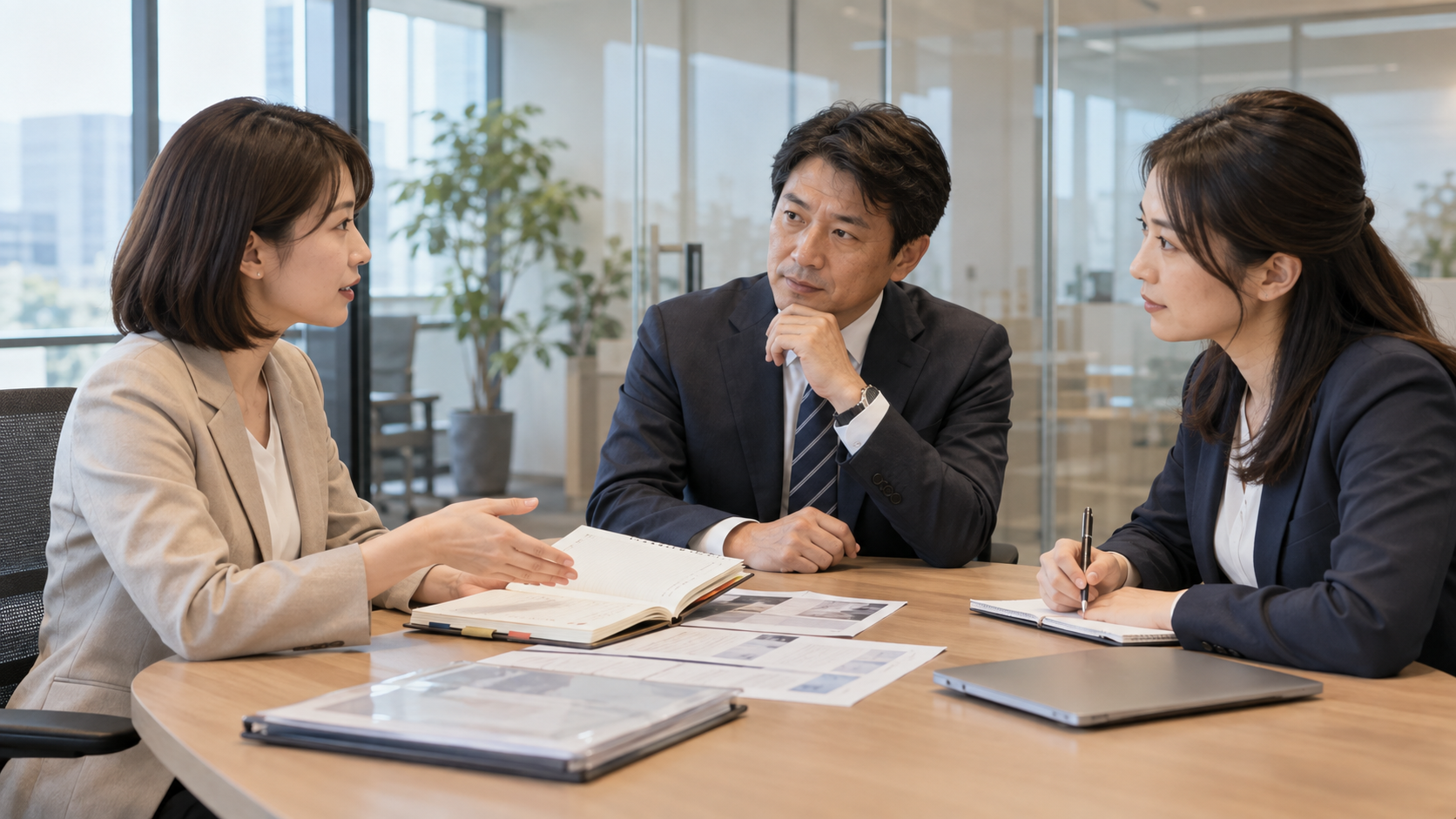職場の嘘つきおばさんによる業務影響を上司と人事に相談する様子