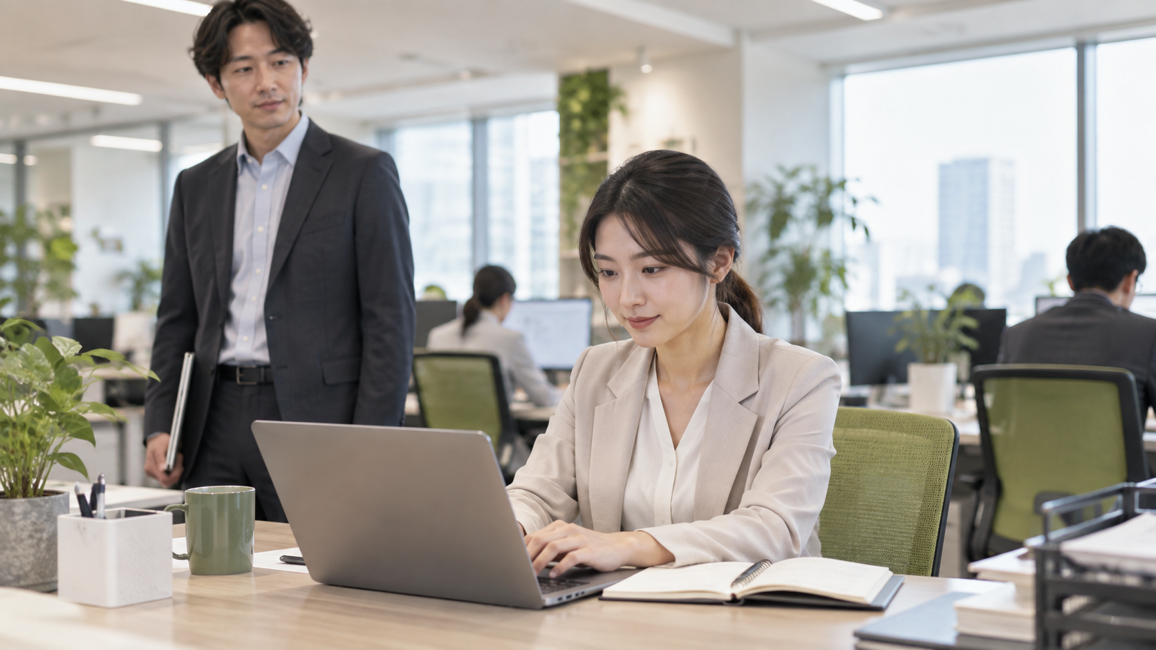 職場の嘘つきおばさんへの口頭依頼を書面で確認する会社員