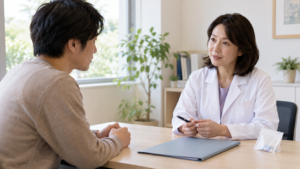 精神通院医療の利用について医師と相談する説明用イメージ