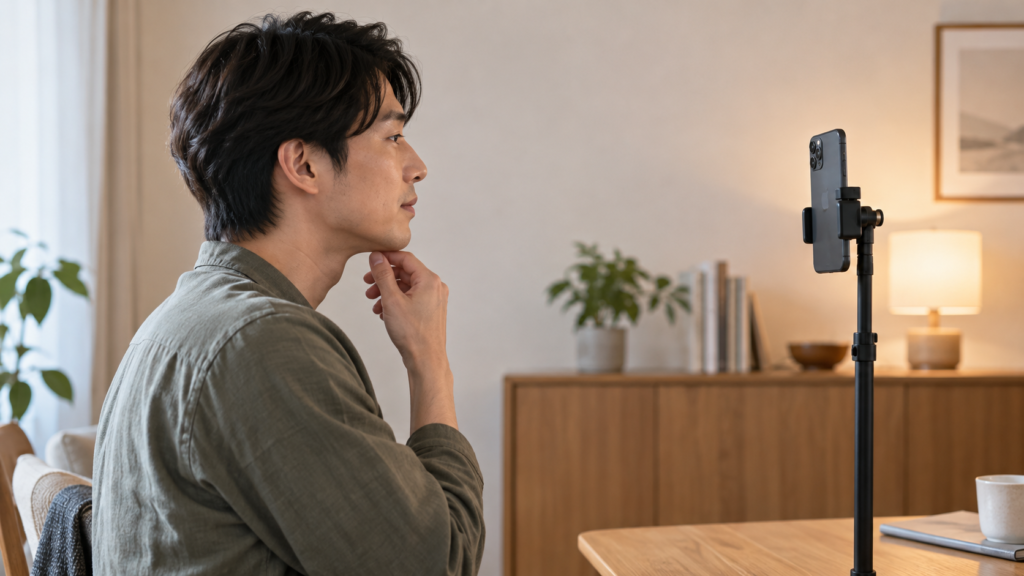 顔と声が伝わる通信環境を確認する説明用イメージ