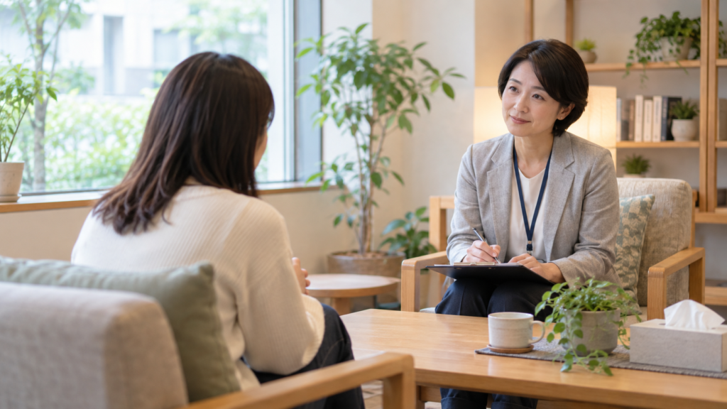 パートナーの同席なしで支援員に相談する人