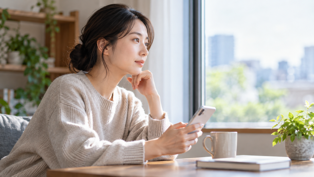 一人で相談先への問い合わせを考える人