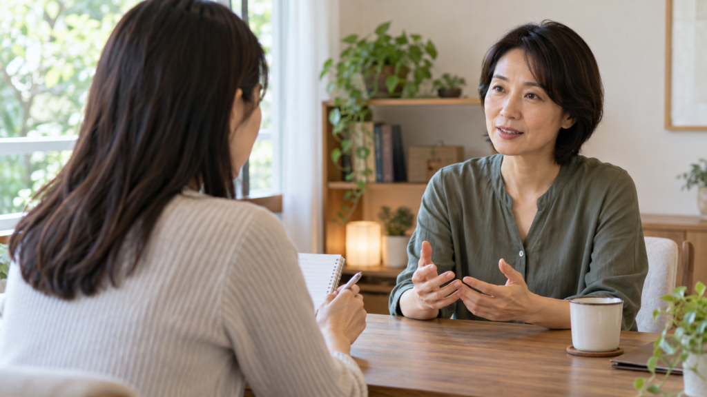 担当者に対応範囲を質問する相談者