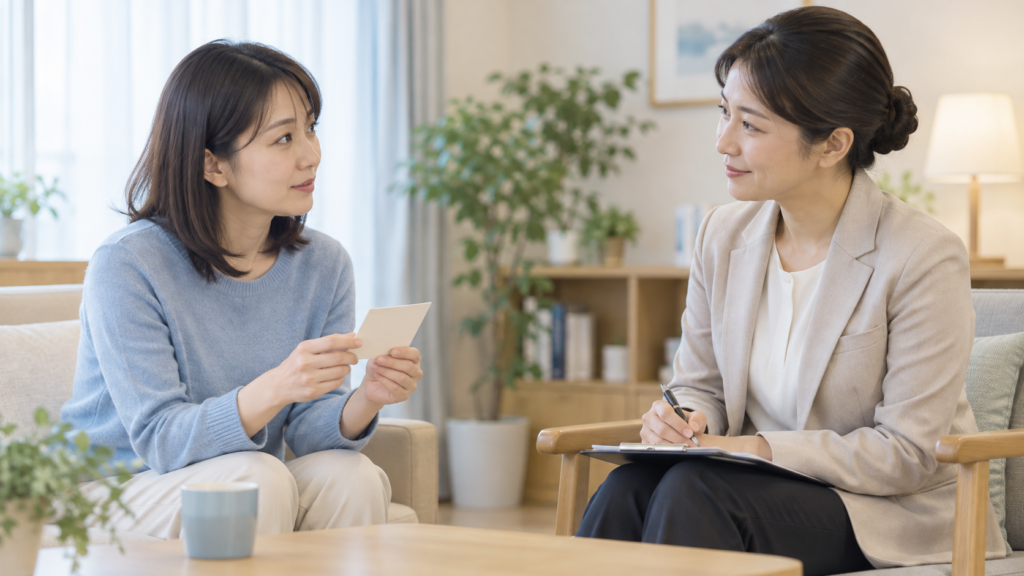 検査前に目的や説明予定を質問するイメージ