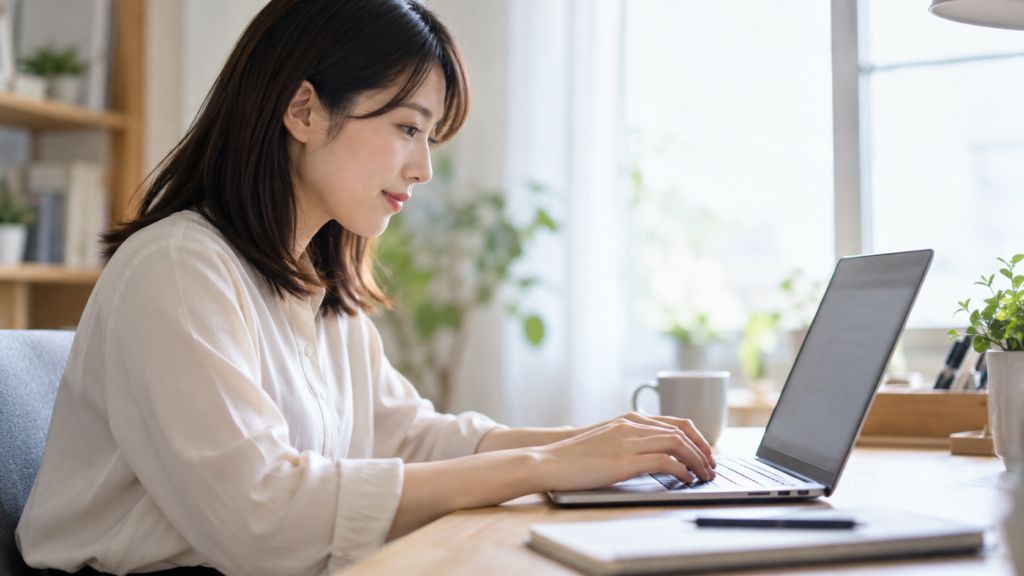 応募先へ履歴書の訂正連絡を作成する場面