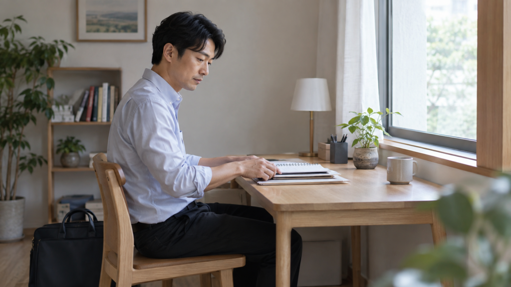 仕事を休んで療養するための相談準備をする人