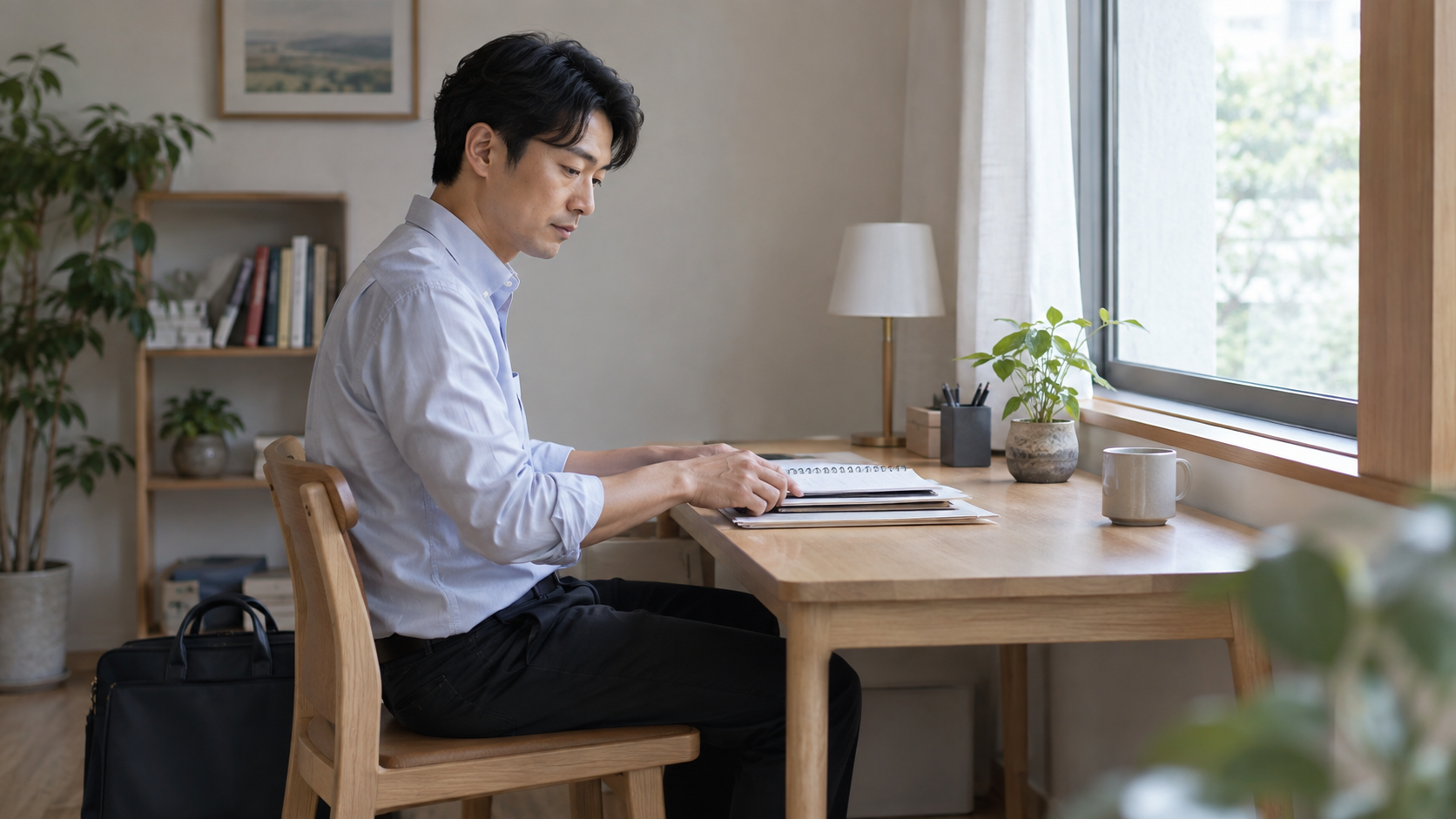 仕事を休んで療養するための相談準備をする人